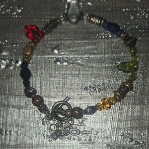 Multicolor Beaded Charm Bracelet